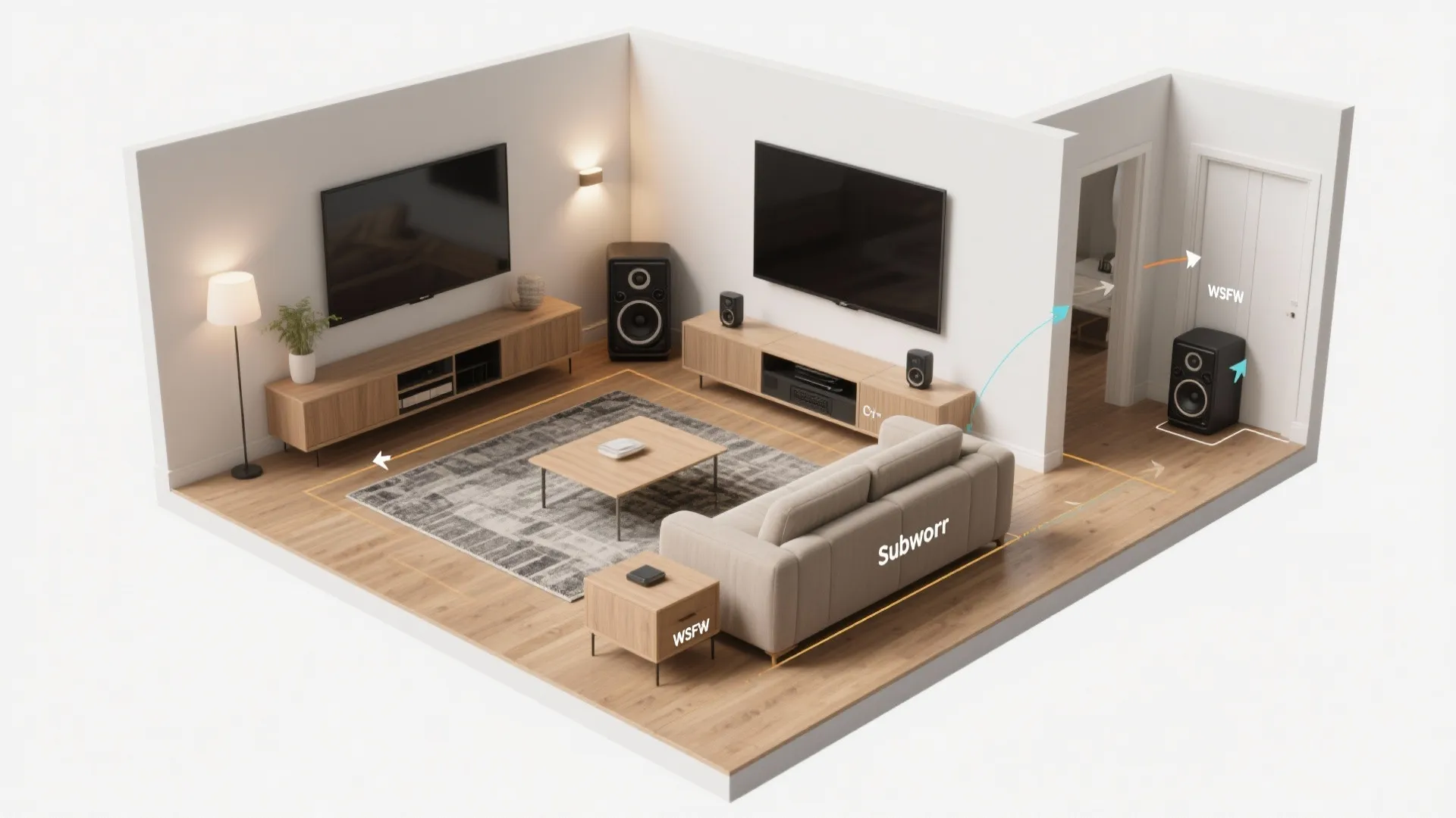 Compact subwoofer management