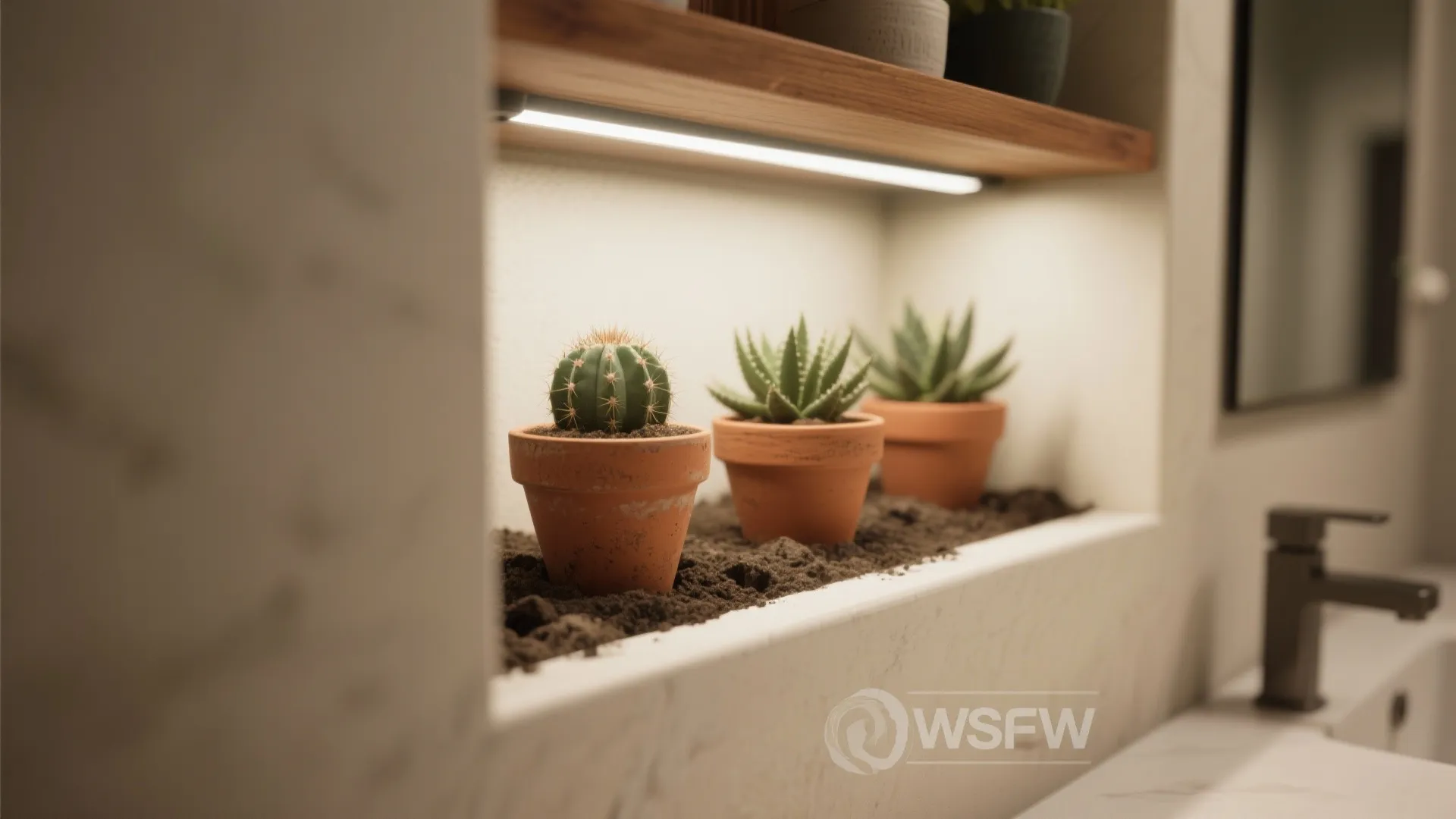 1. Succulent Nook near the Vanity