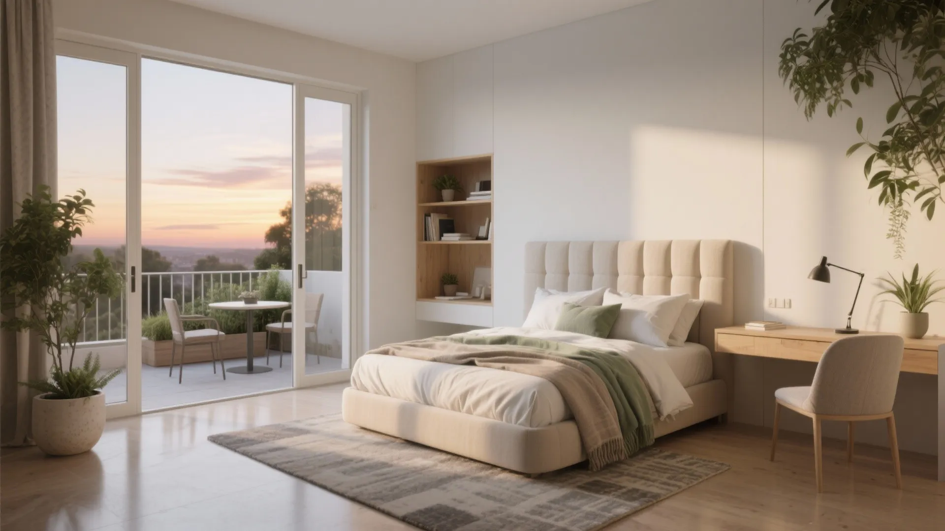 Primary Suite Retreat: Private Balcony + Quiet Flex Study