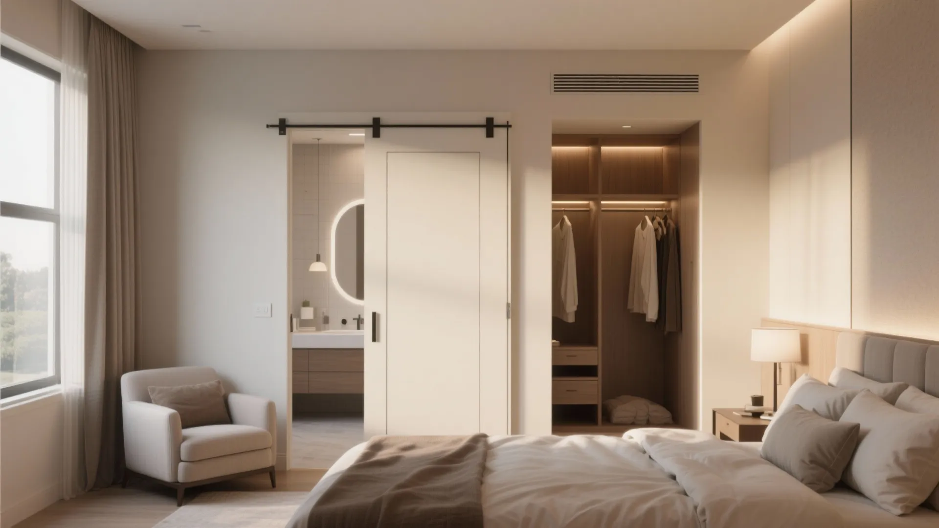 2. Suite-style master with pocket door