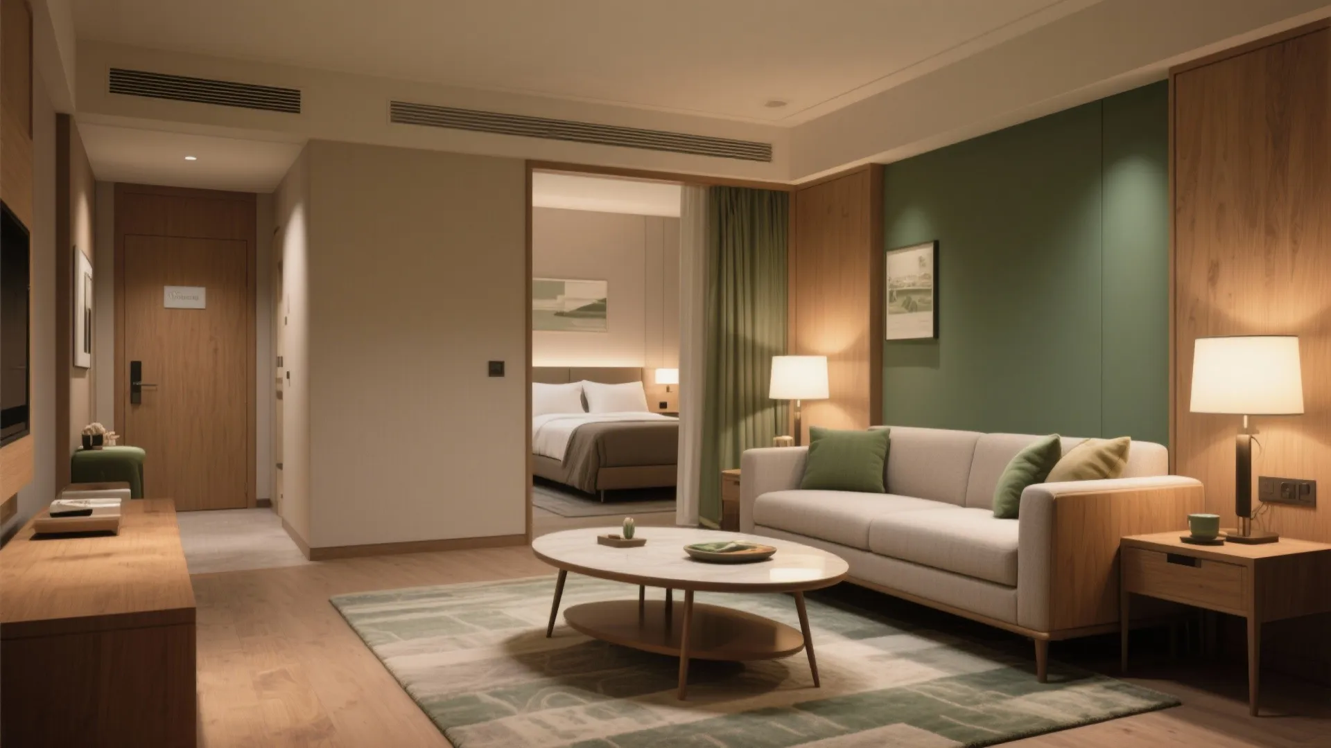 1. Suite-style rooms with separate living areas