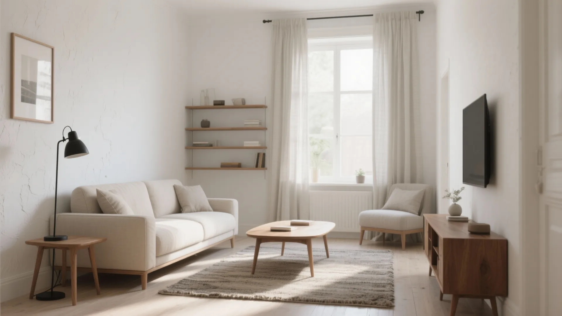 Sun-washed Neutrals with Warm Wood