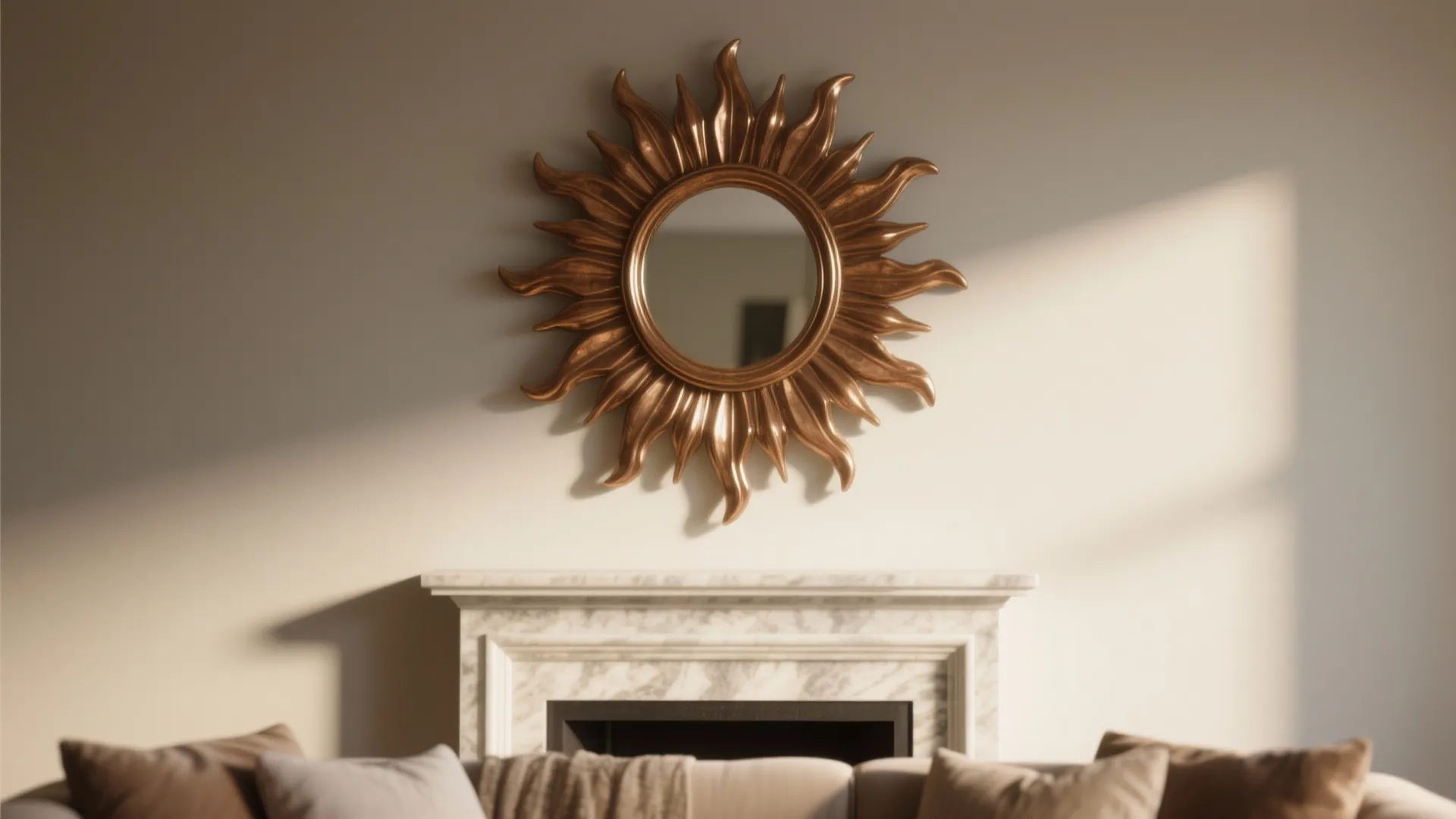 4. Round sunburst or decorative mirrors