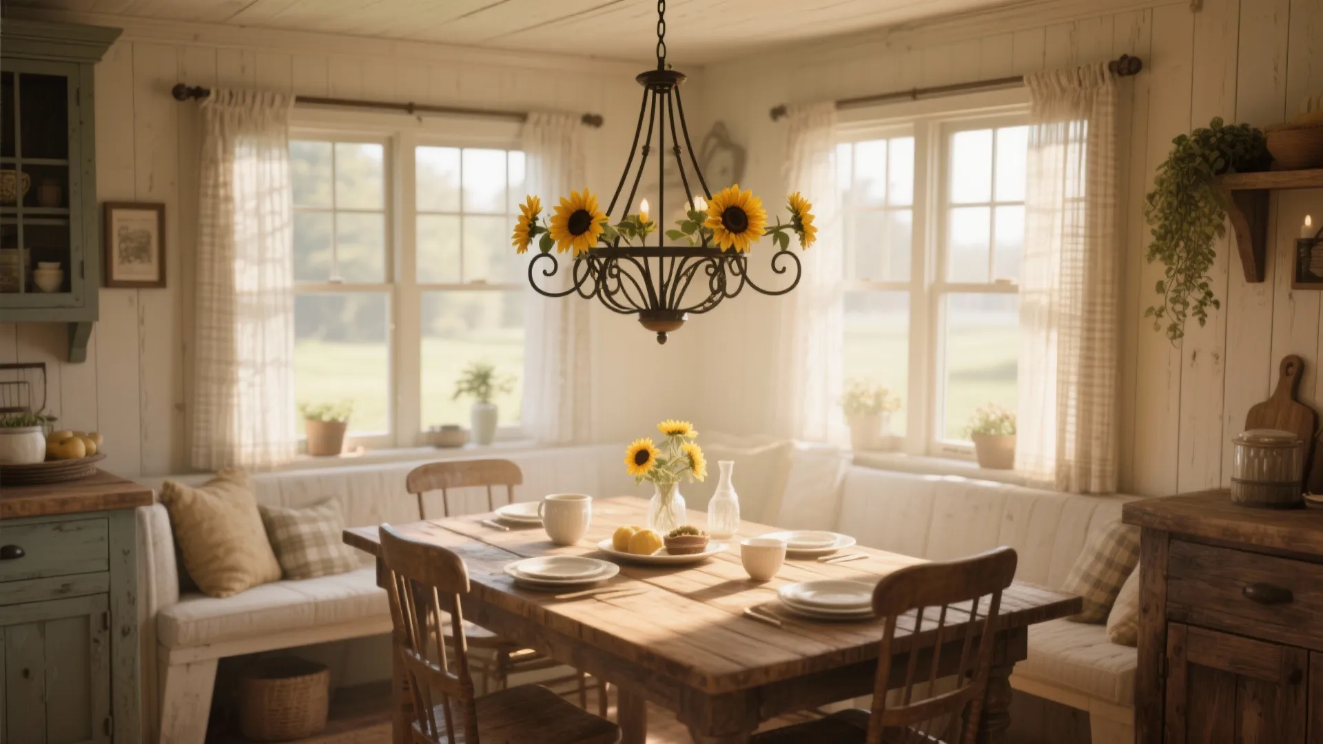 4. Sunflower-infused Lighting Fixtures