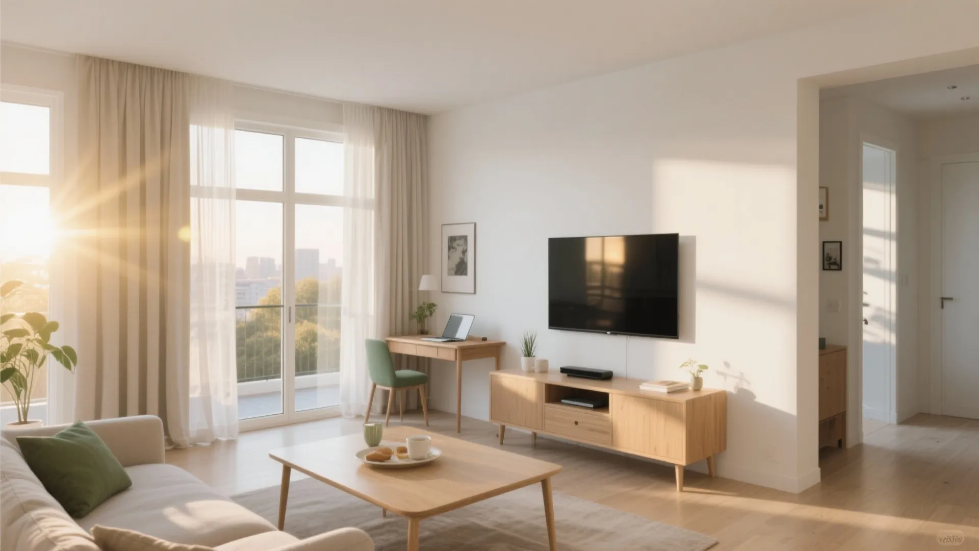 Sun-led living–dining zoning