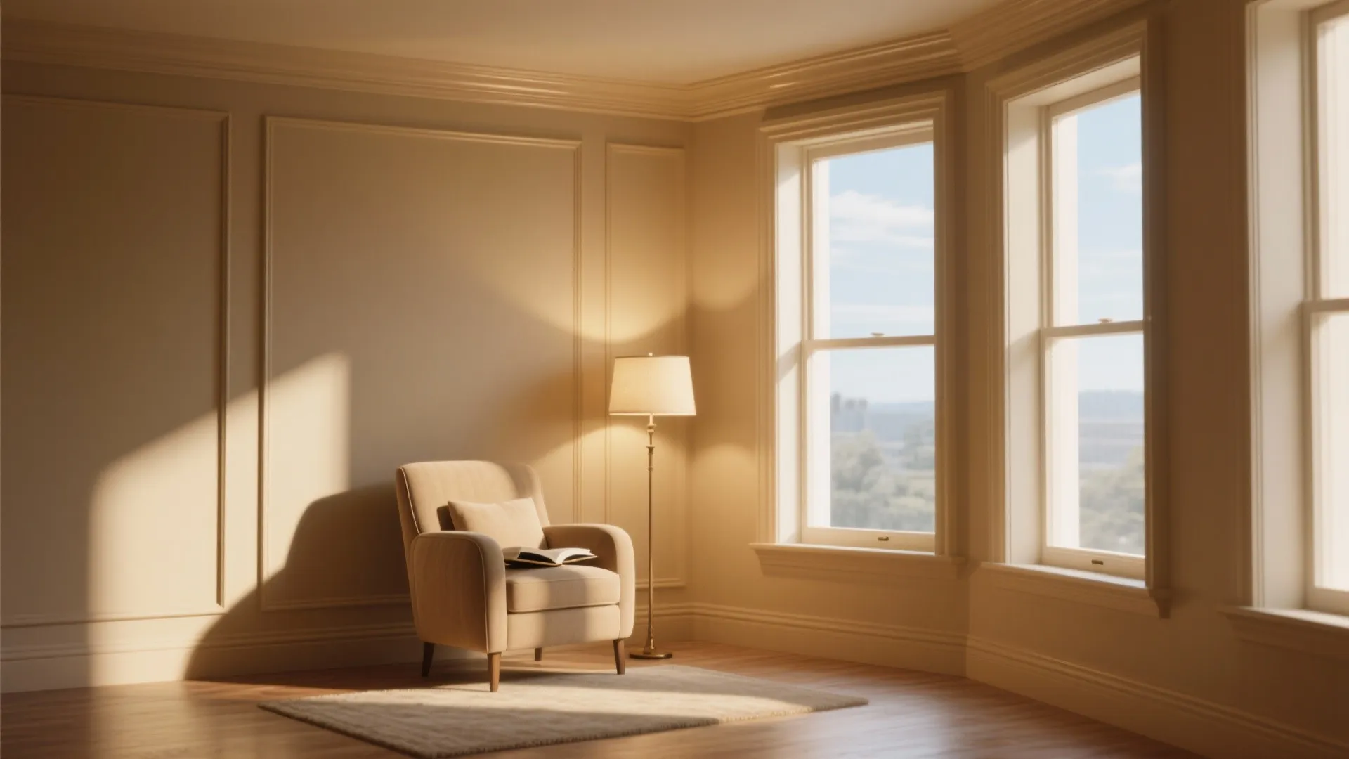 4. Sunlit Tan for North-Facing Rooms