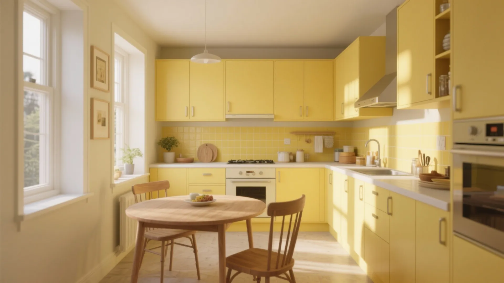 4. Sunny Kitchen Nook — Combine Yellow with Functional Layouts