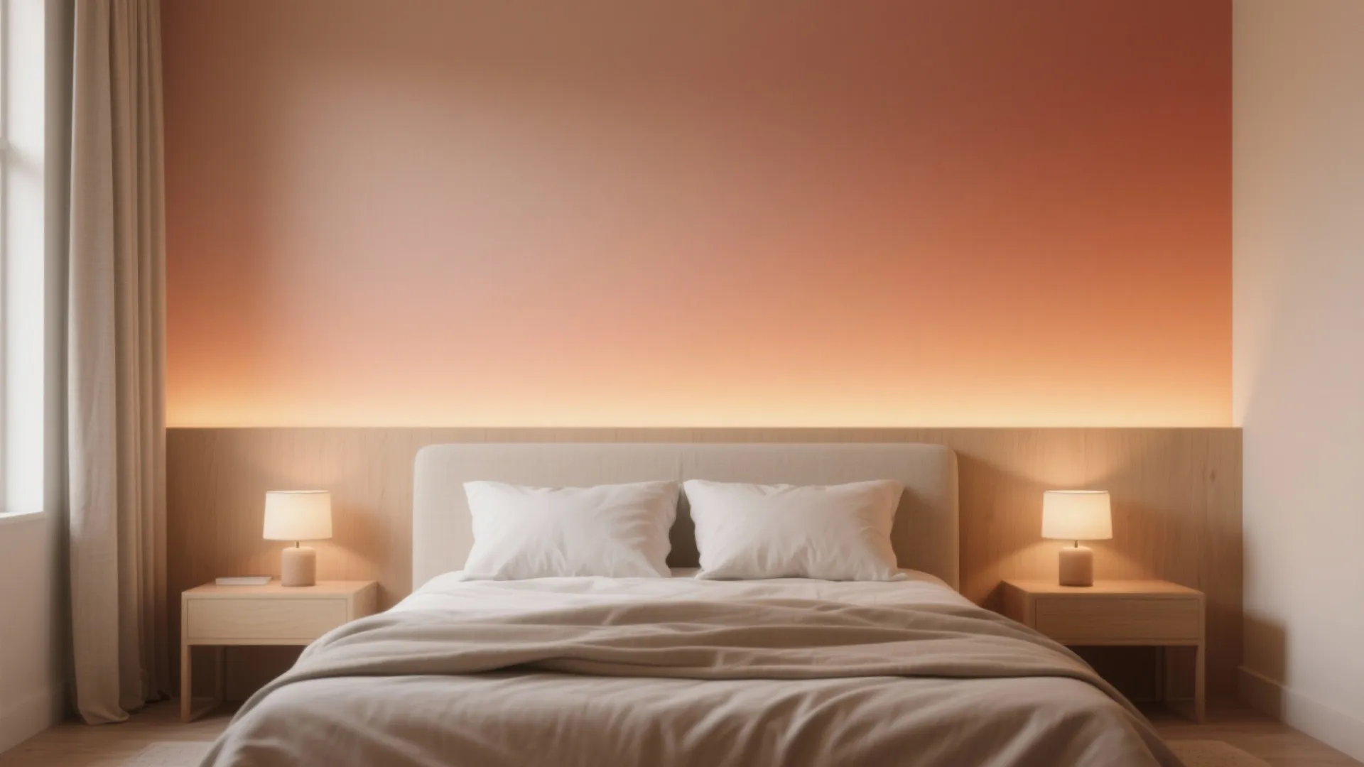 3. Sunrise Gradient Behind the Headboard