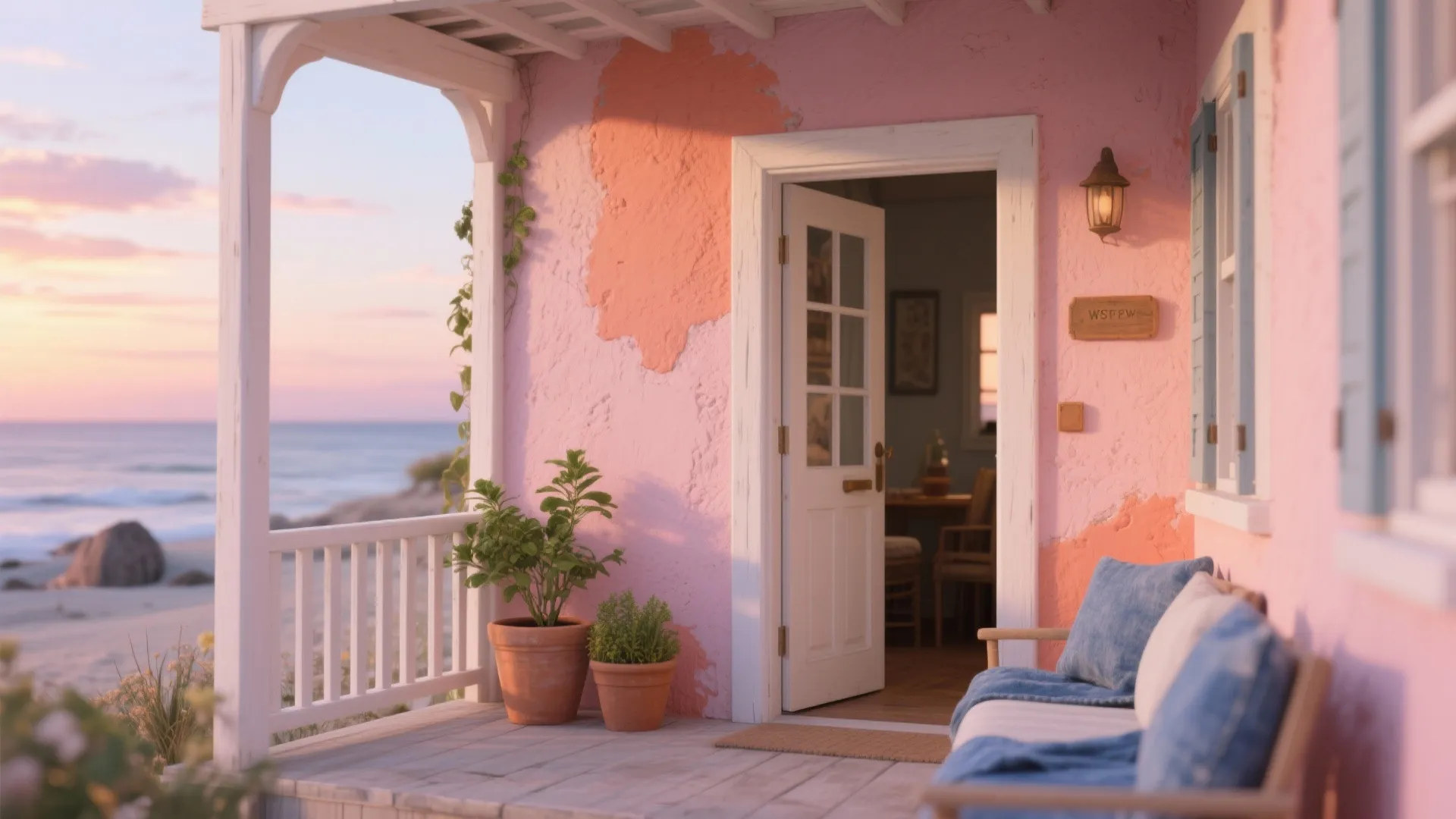 4. Sunset Accent: Coral, Blush, and Soft Terracotta