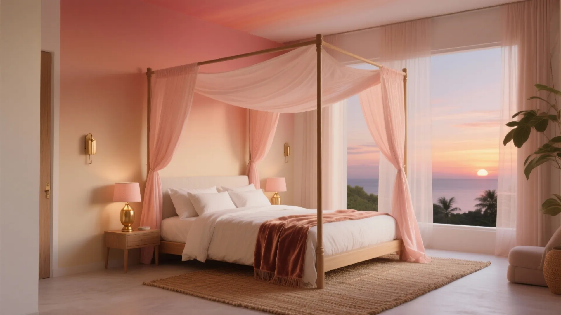 5 Sunset Decor Bedroom Ideas with Canopy Bed: Cozy sunset-inspired bedroom ideas for canopy beds, with practical tips and small-space hacks