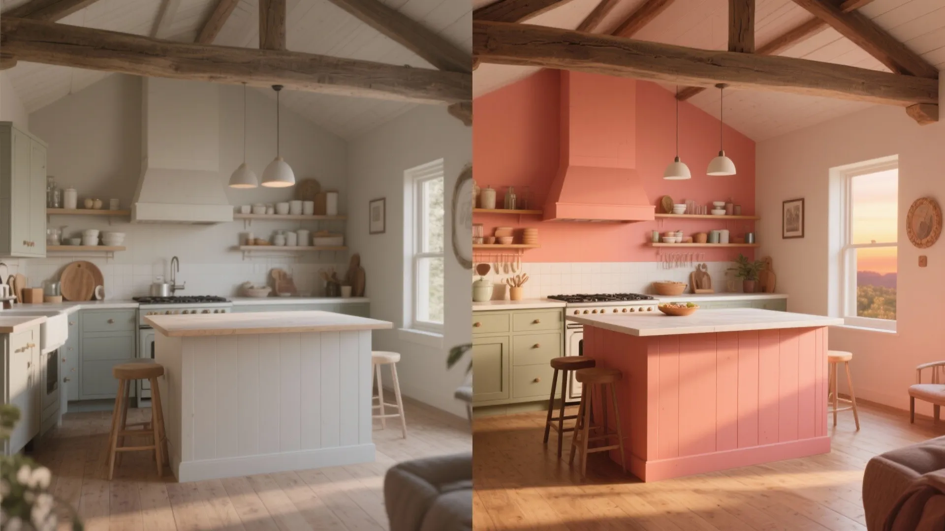 3. Sunset Coral Accents