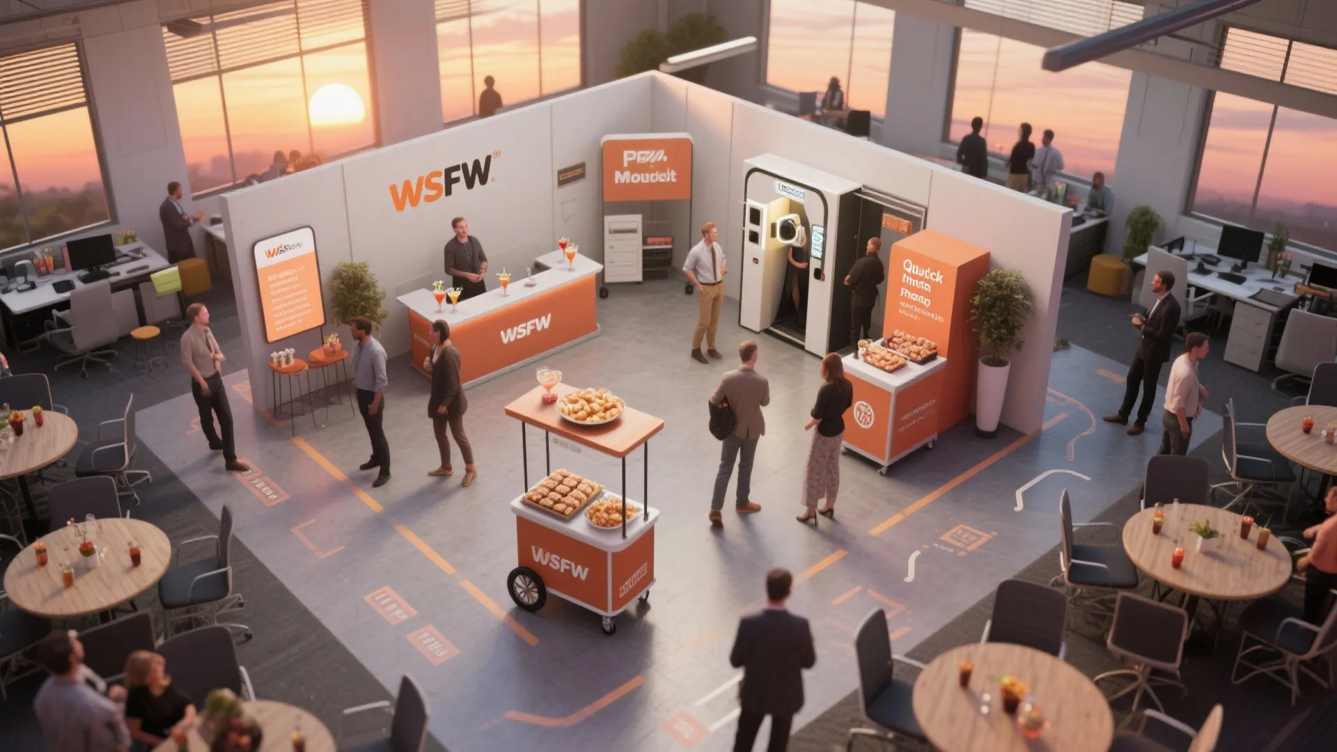 Sunset Mixer with Pop-up Stations