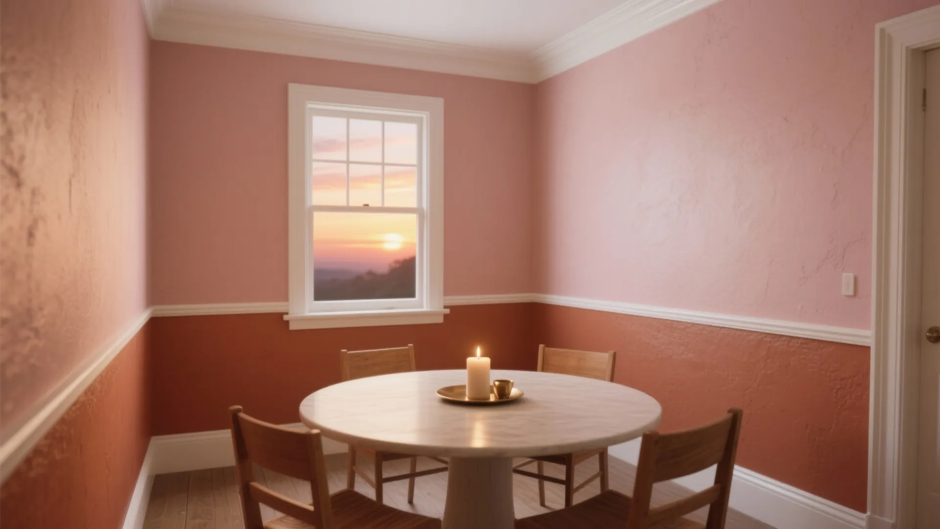 Sunset Warmth: Terracotta, Blush, and Bone White