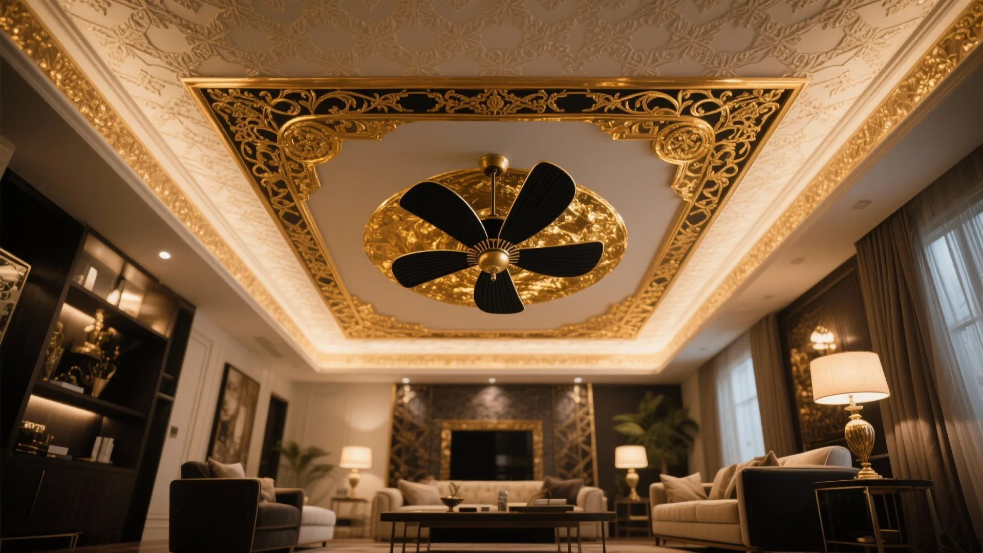 Suspended Ceiling with Decorative Fan Frame