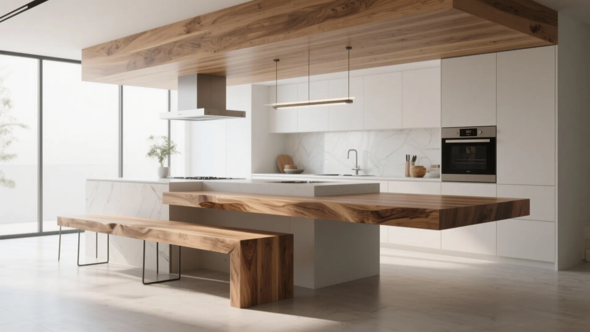 8. Suspended Countertop Seating