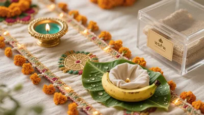 Indian Festive Altar with Natural Elements