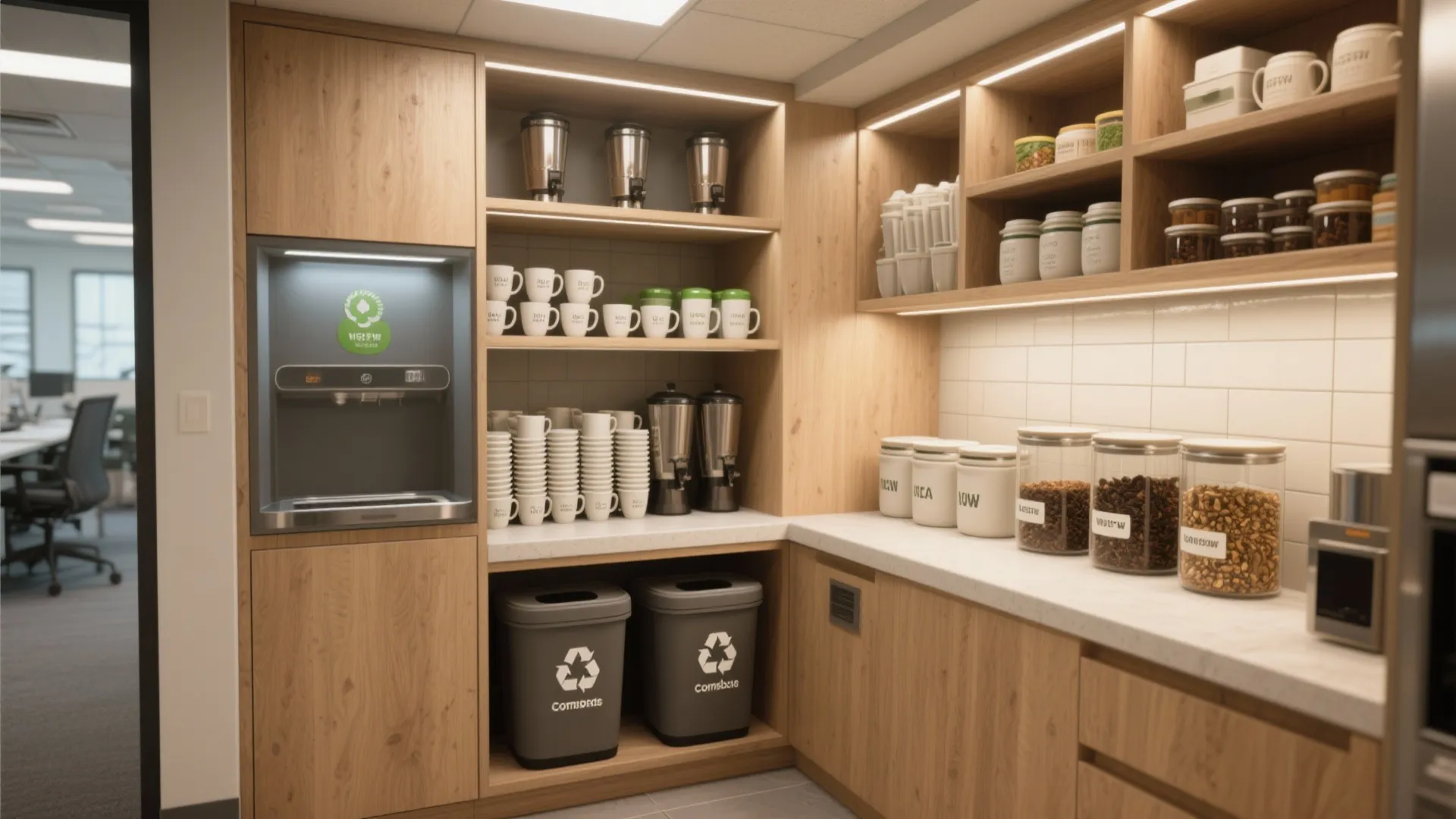 5. Design a sustainable pantry and recycling hub
