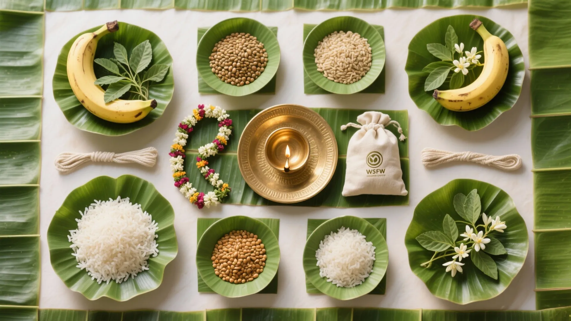 Sustainable and Edible: Green Leaves, Grains, and Reuse