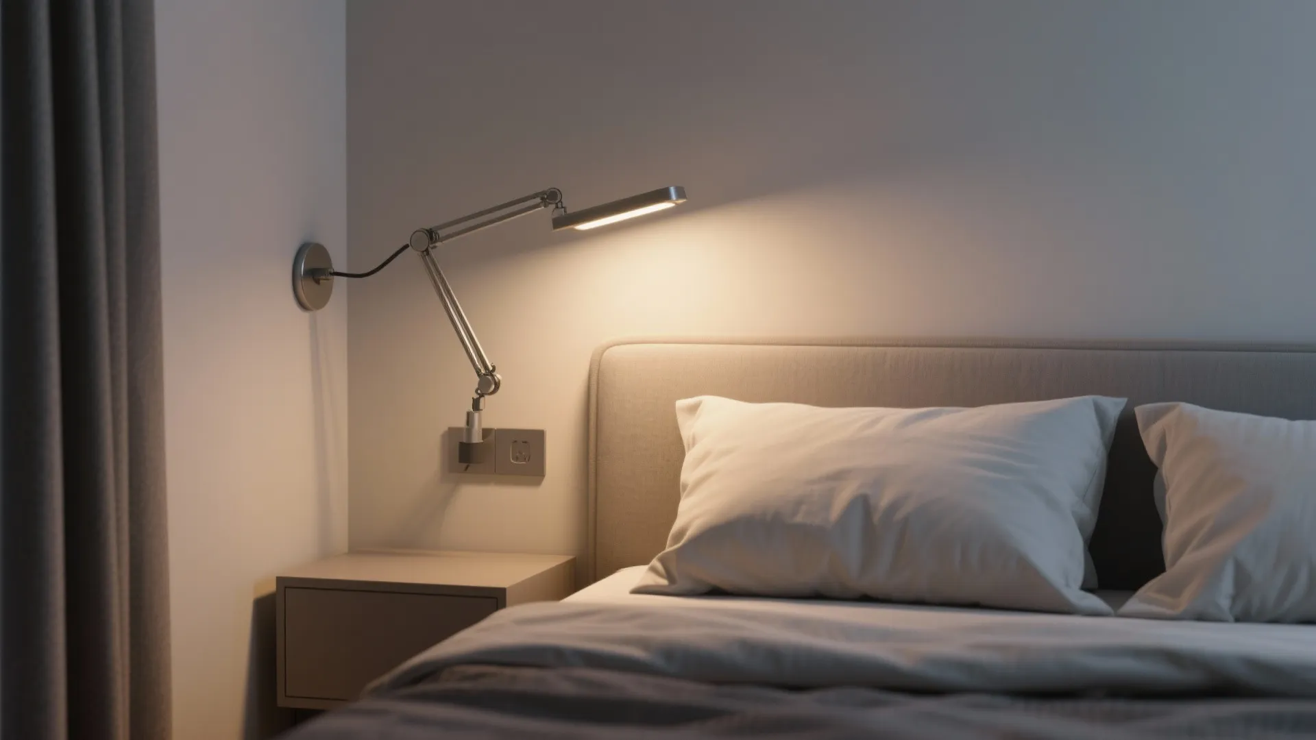 2. Adjustable Swing-Arm Light Bar by the Bed