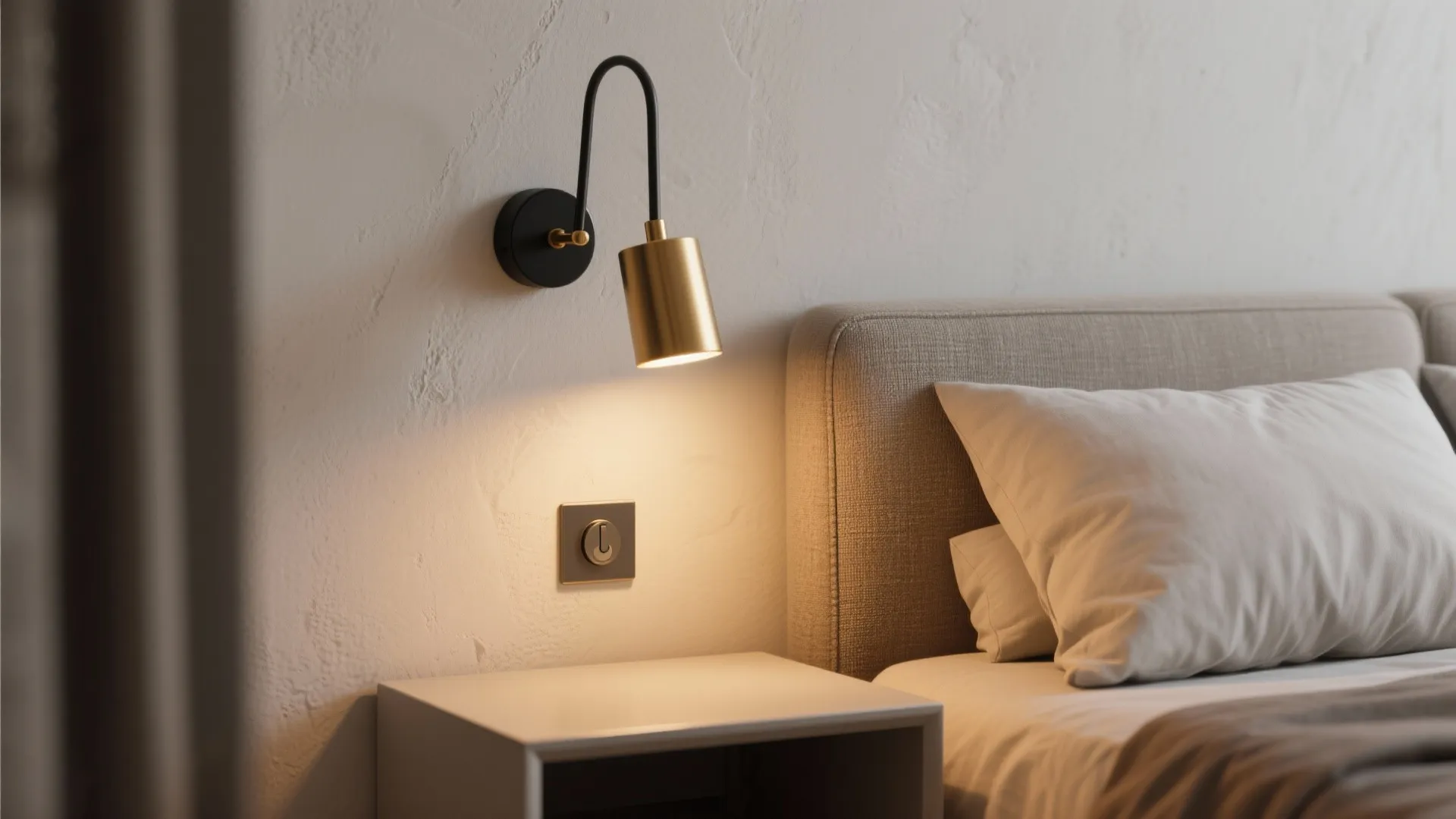 1. Slim swing-arm sconces for bedside flexibility