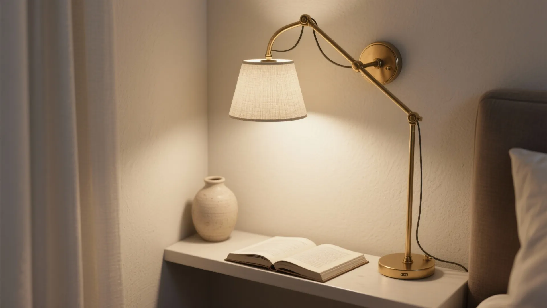 1. Swing-arm sconces for bedside reading