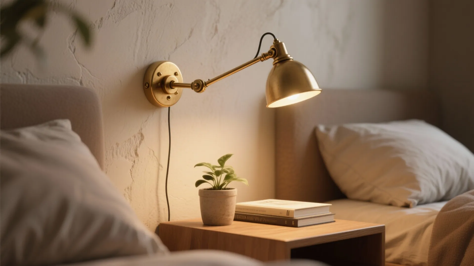1. Swing-Arm Wall Lamp for Bedside