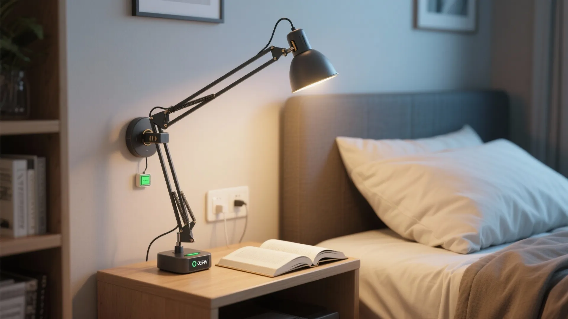 3. Swing-arm reading sconces that clip on and charge