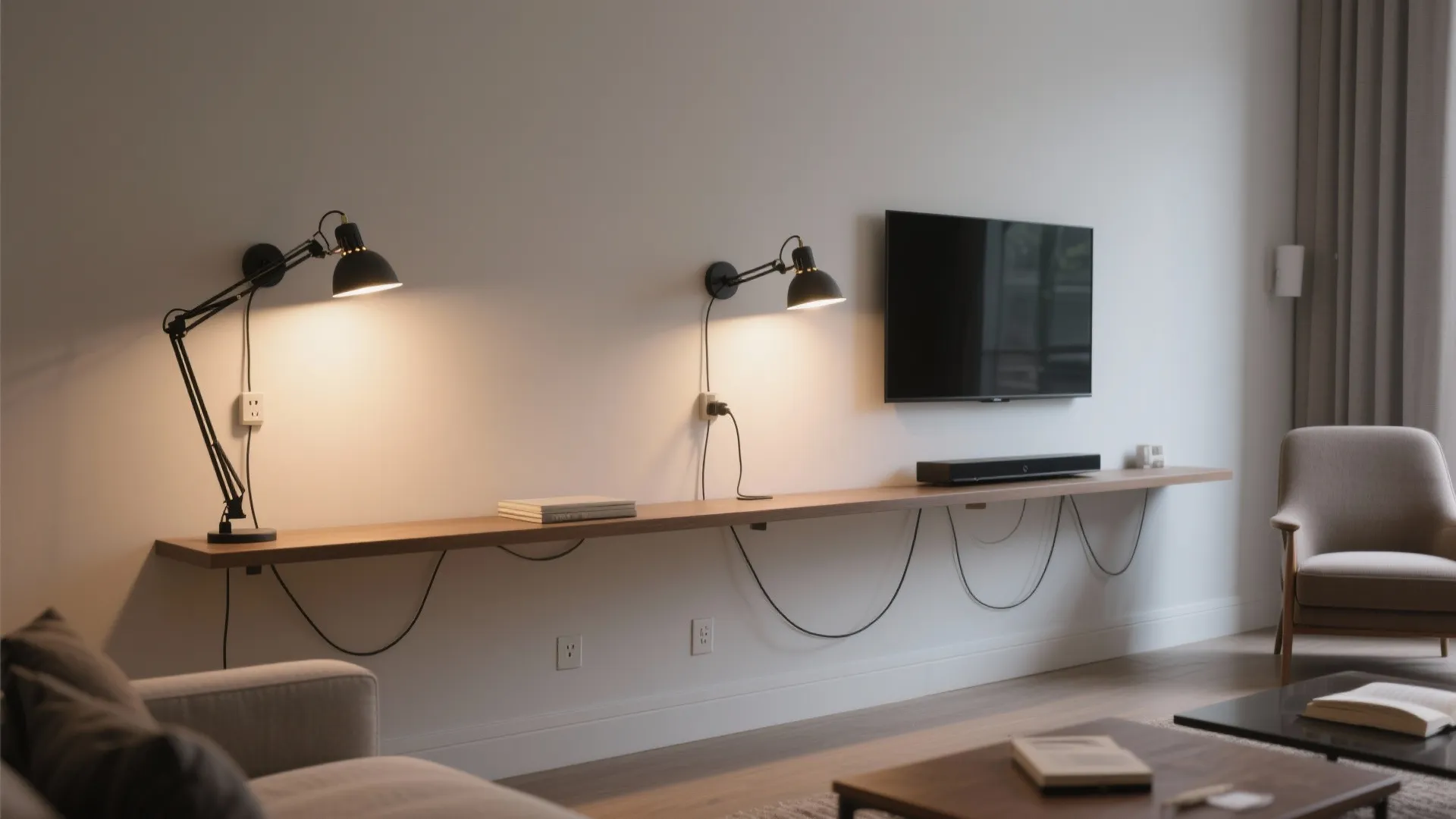 Plug-in swing arm sconces for flexible zones