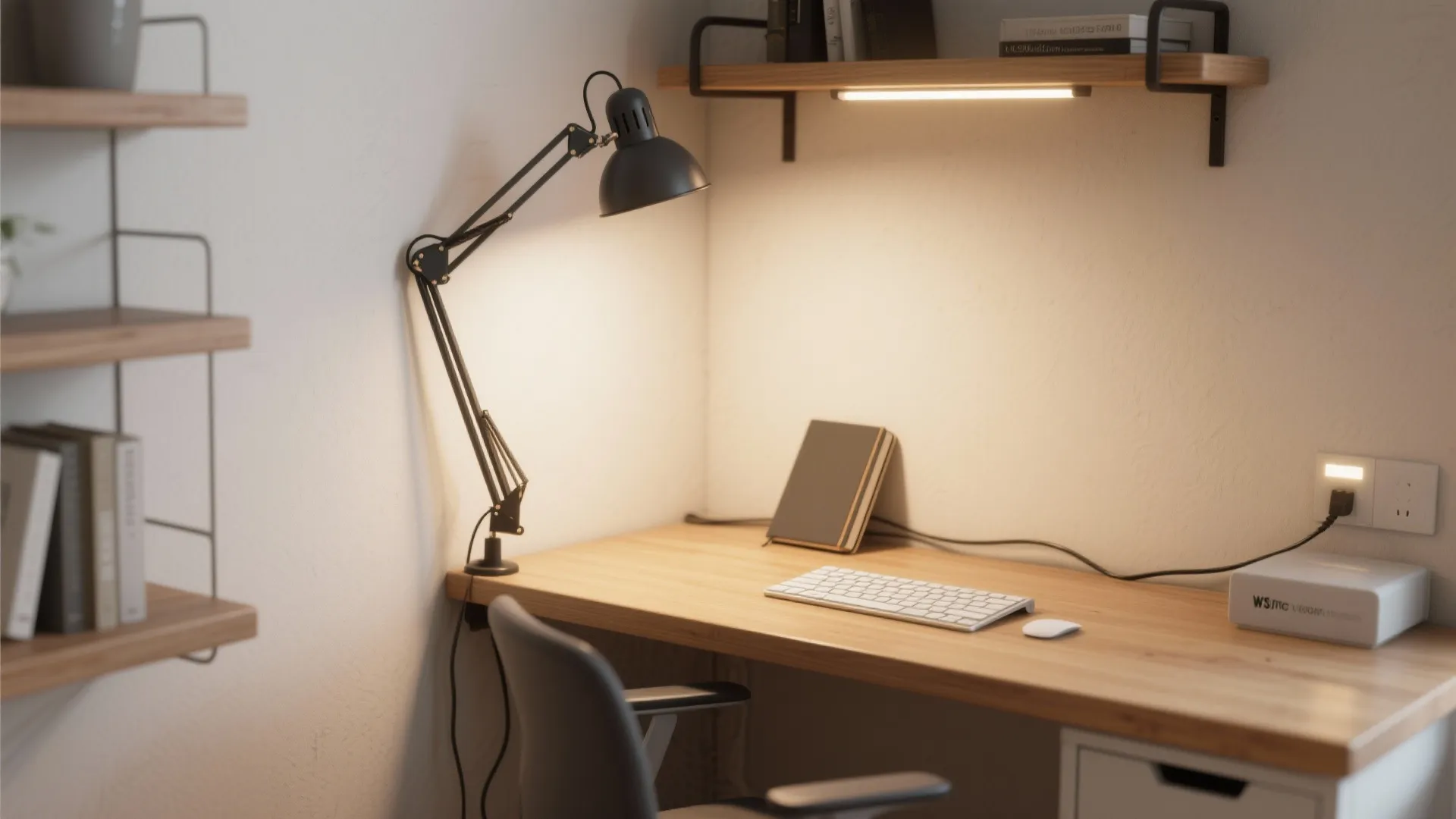 Adjustable and swing-arm wall lamps