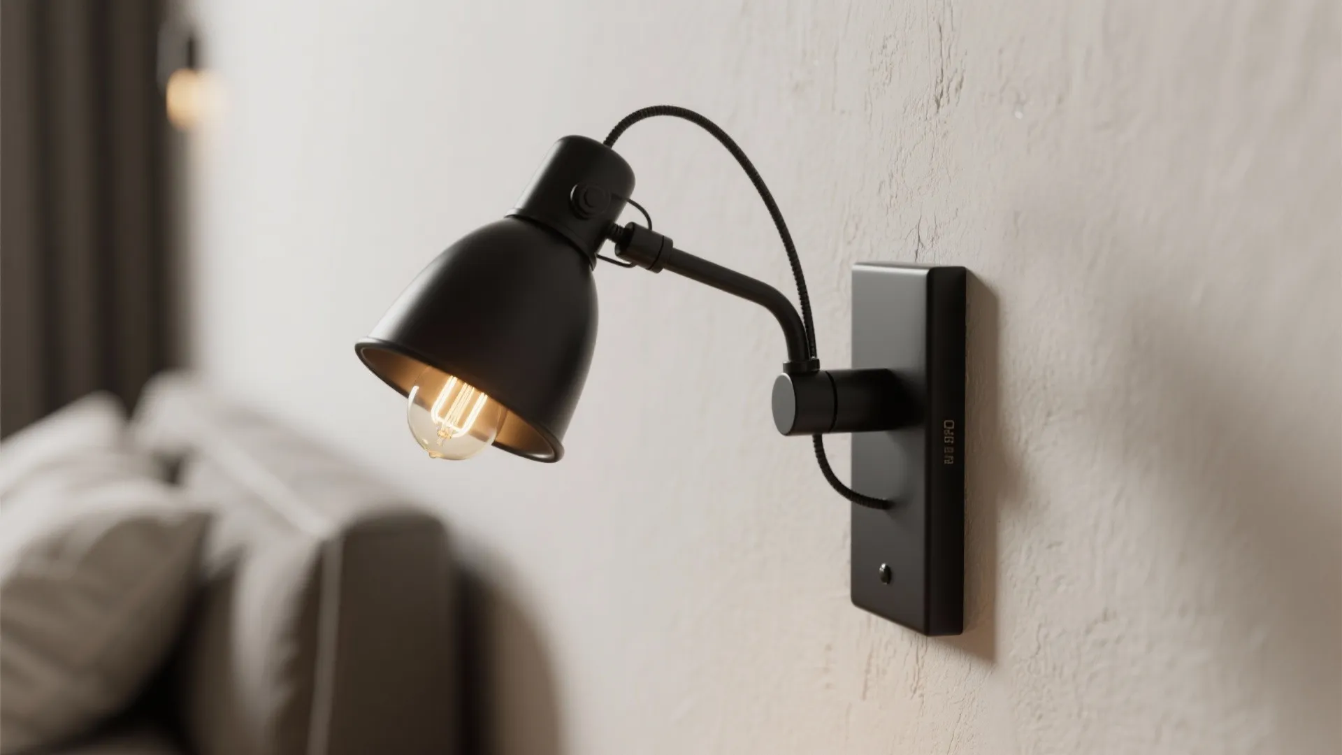 1. Slim swing-arm sconce for bedside versatility