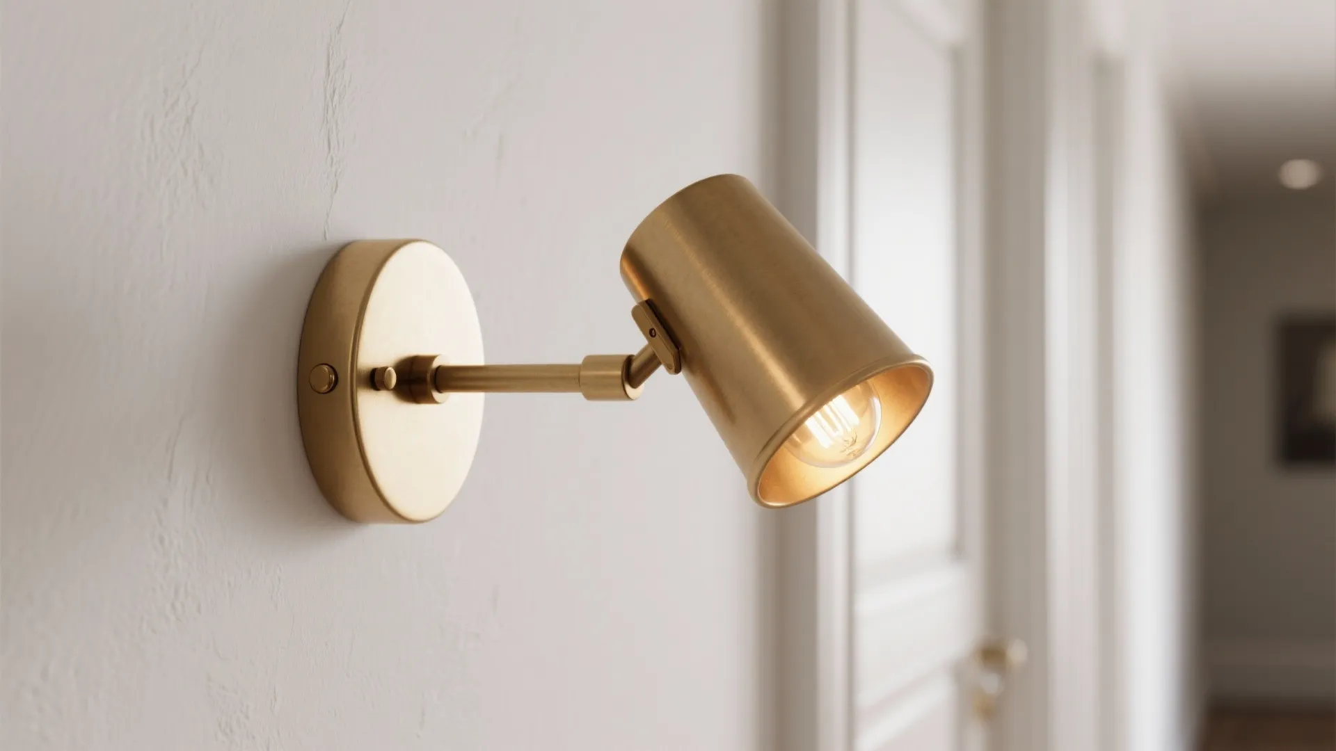 1. Slim Swing-Arm Brass Sconce