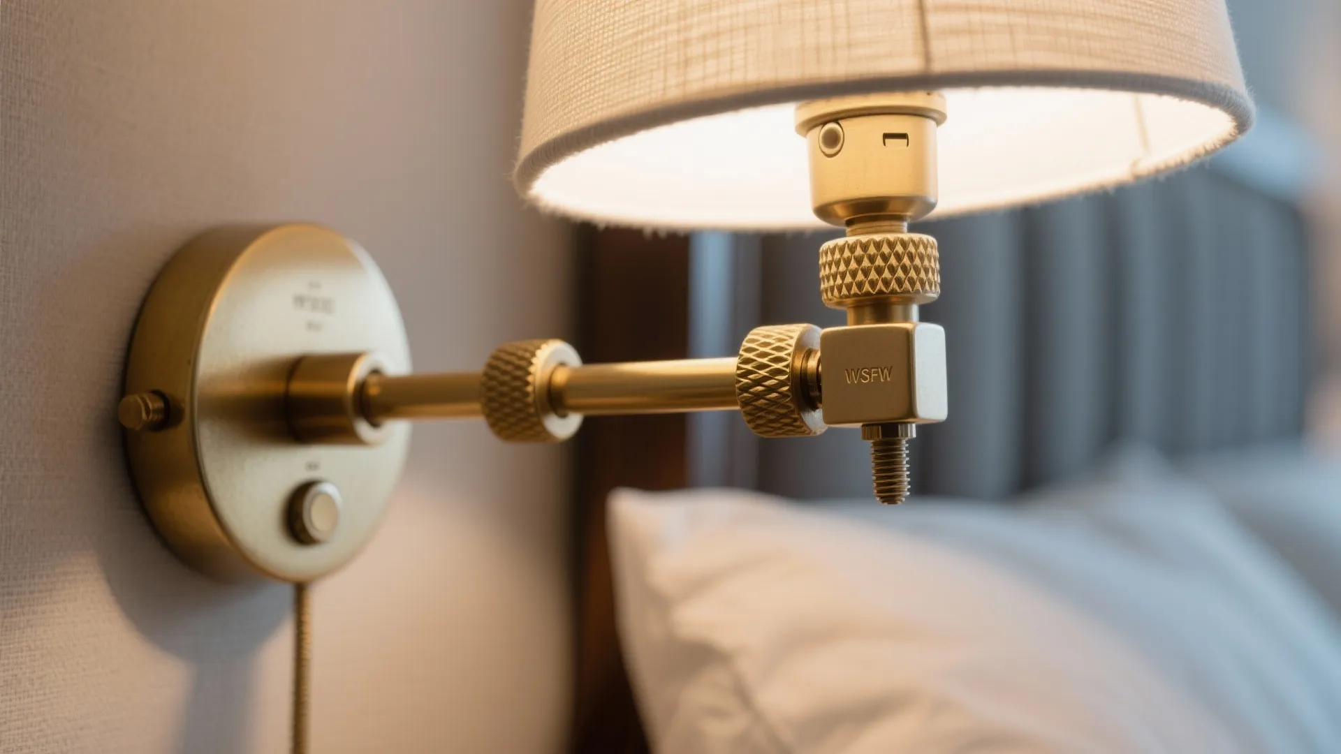 Swing-arm bedside sconces as space savers