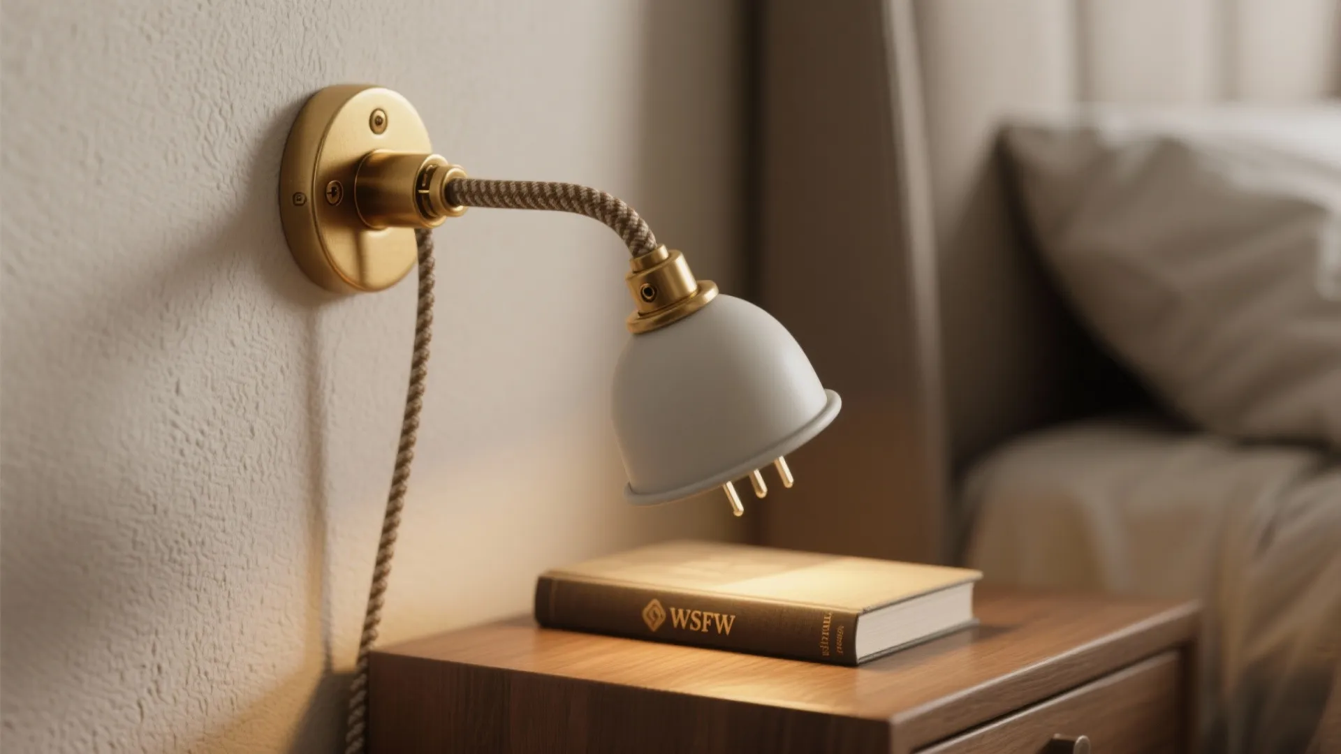 1. Swing-arm plug-in wall pendant for bedside