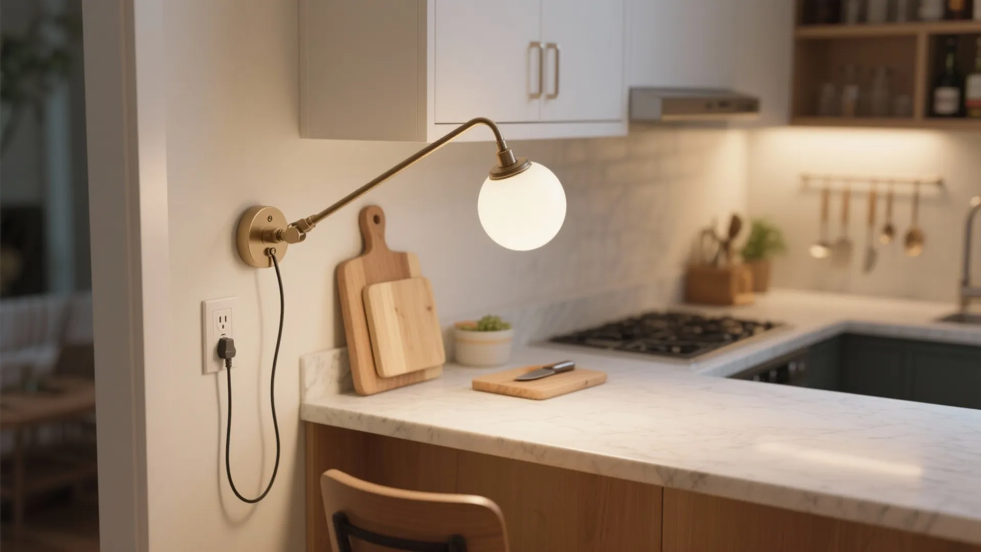 5) Swing-arm globe sconces for flexible task light