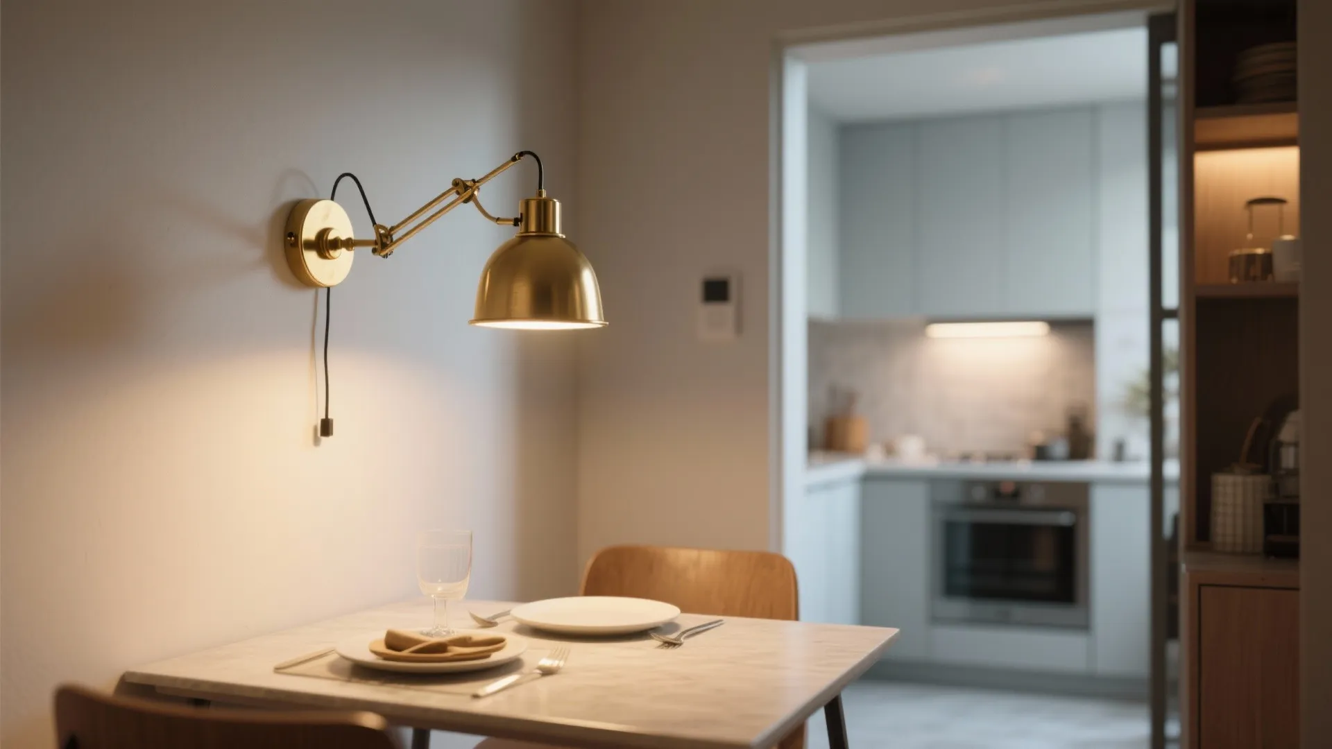 4. Wall-Mounted Swing Arm Lamp