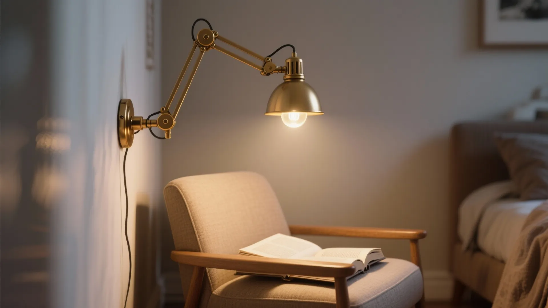 1. Adjustable swing-arm wall lamp