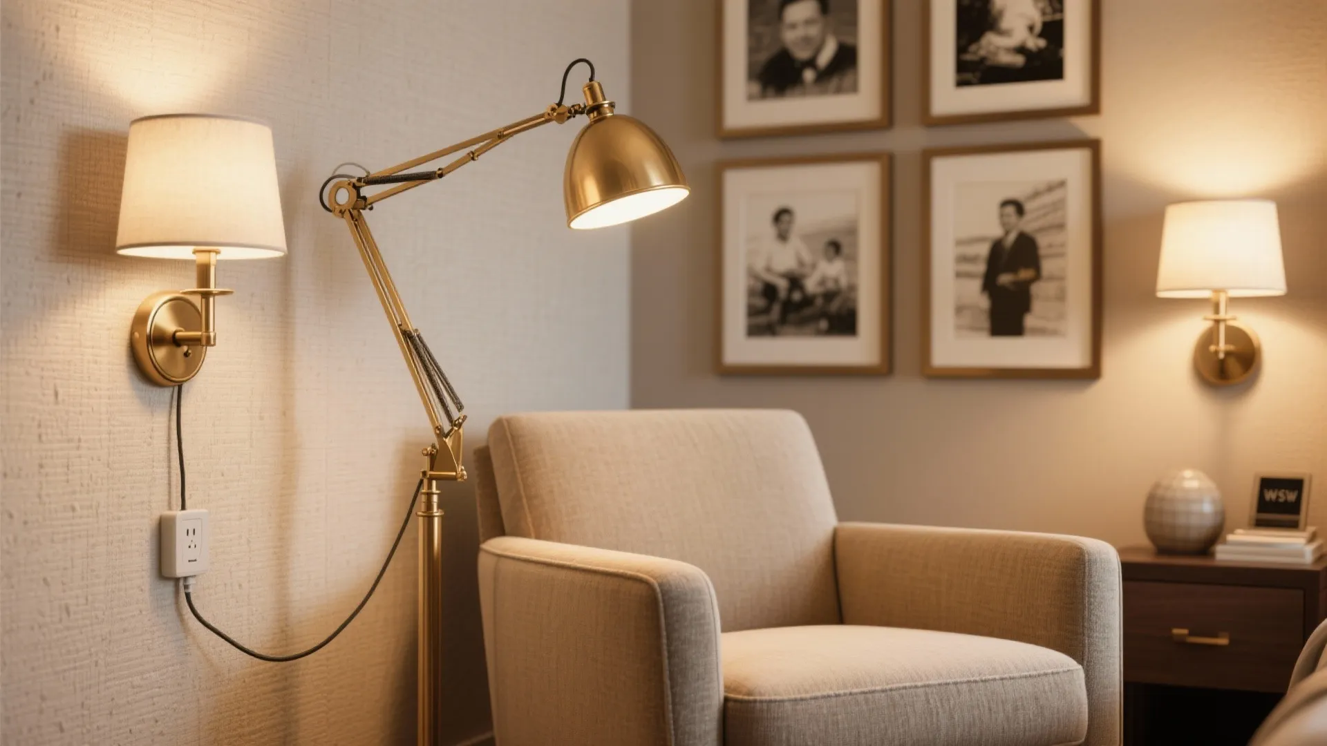 4. Wall-mounted swing-arm lamps