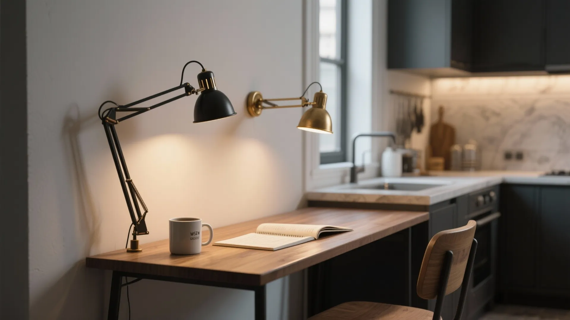 2. Adjustable swing-arm lights for flexible zones