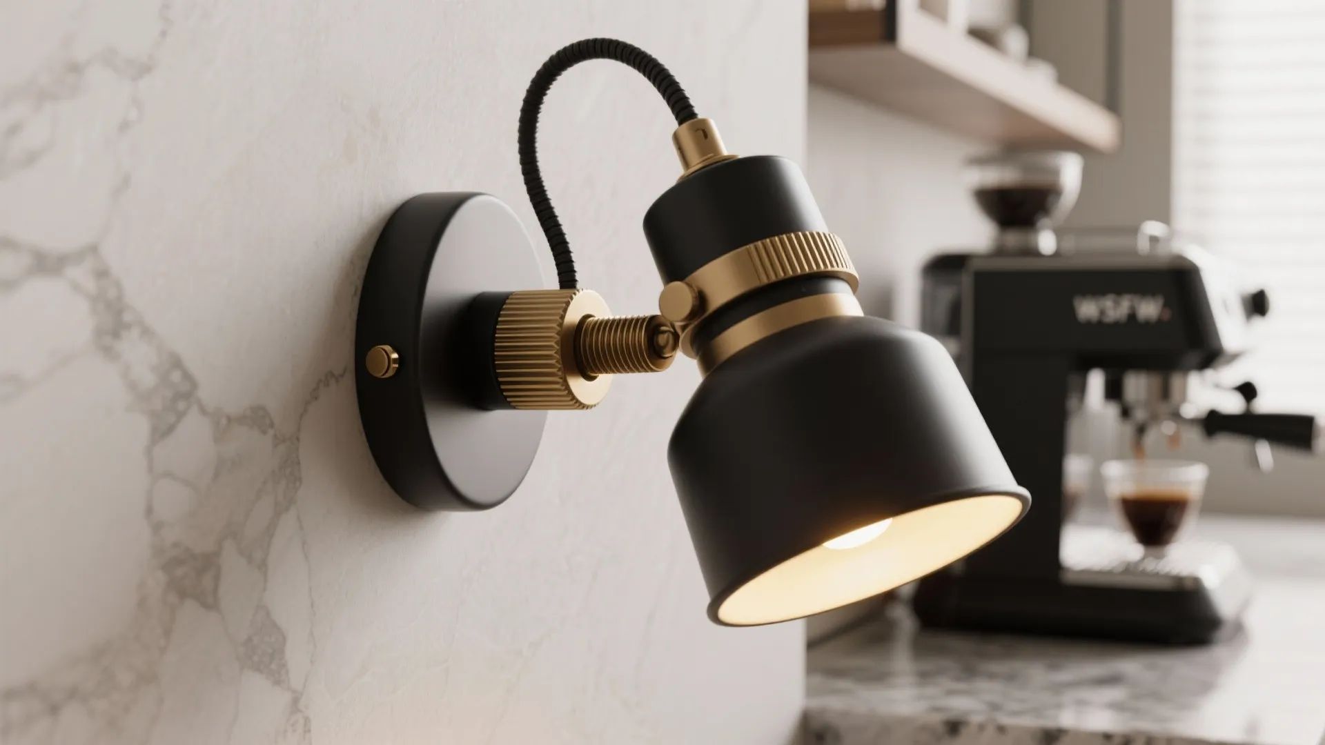 2) Adjustable arm sconces for task lighting