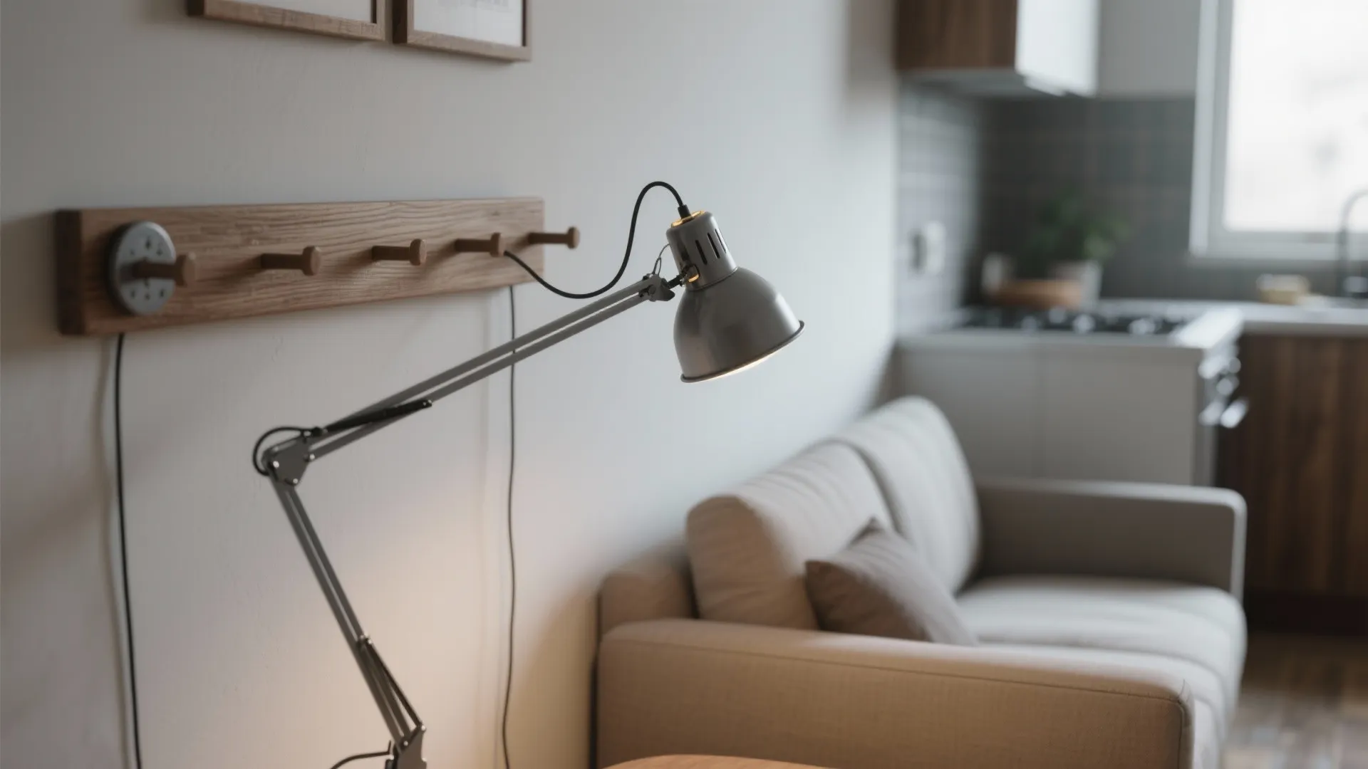 3. Adjustable Swing-Arm Peg Light