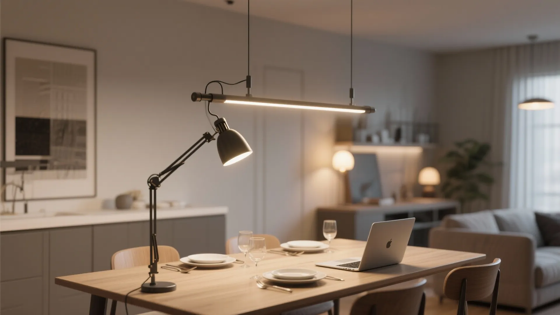 4. Adjustable swing-arm or rail lighting