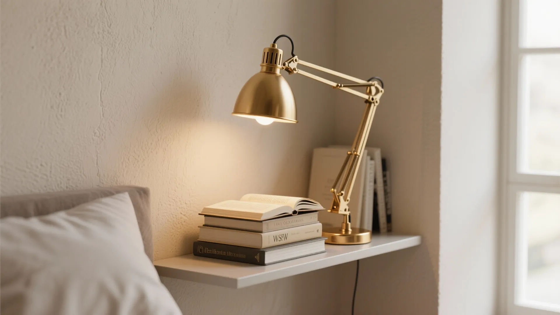 1. Swing-arm wall lamps for flexible reading