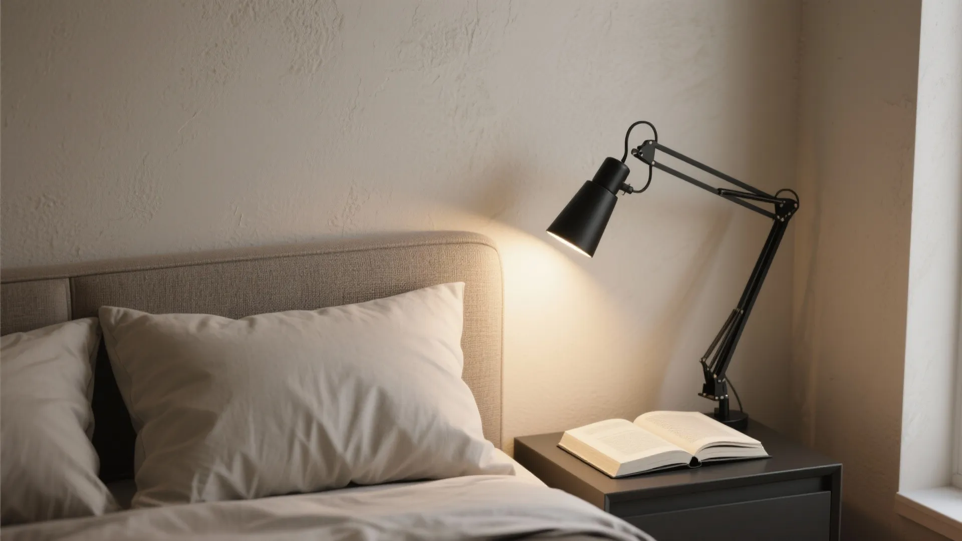 Wall-mounted swing arm LEDs for flexible bedtime reading