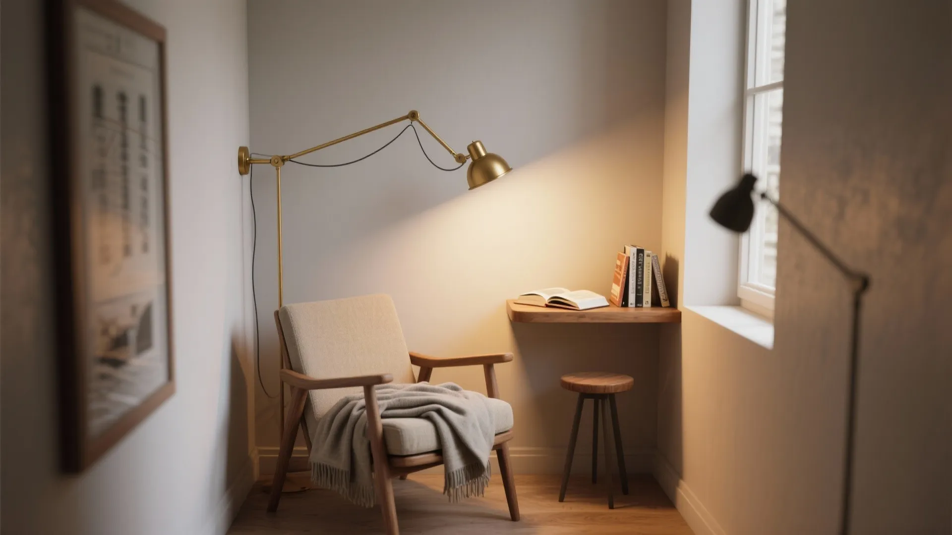 1. Slim swing-arm sconces for reading nooks