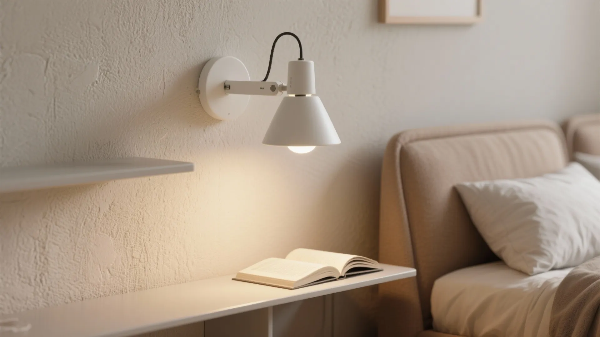 1. Minimalist swing-arm sconce for reading nooks
