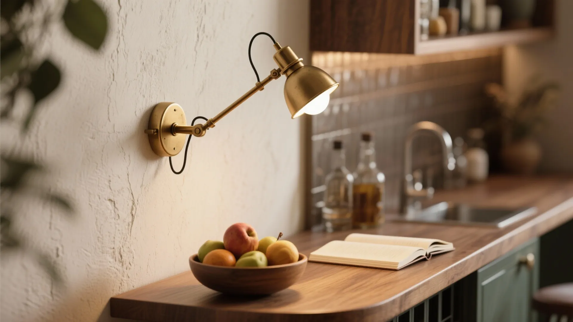 1. Swing-arm sconces for adjustable task light