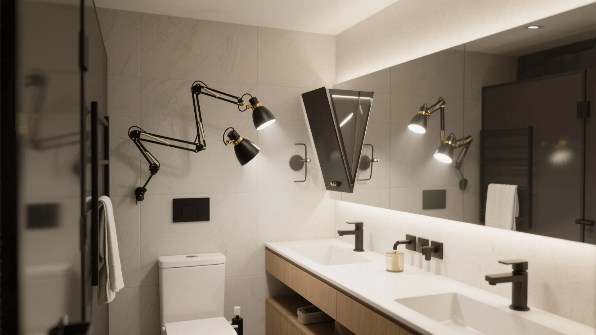 3. Adjustable swing‑arm sconces for flexible task lighting