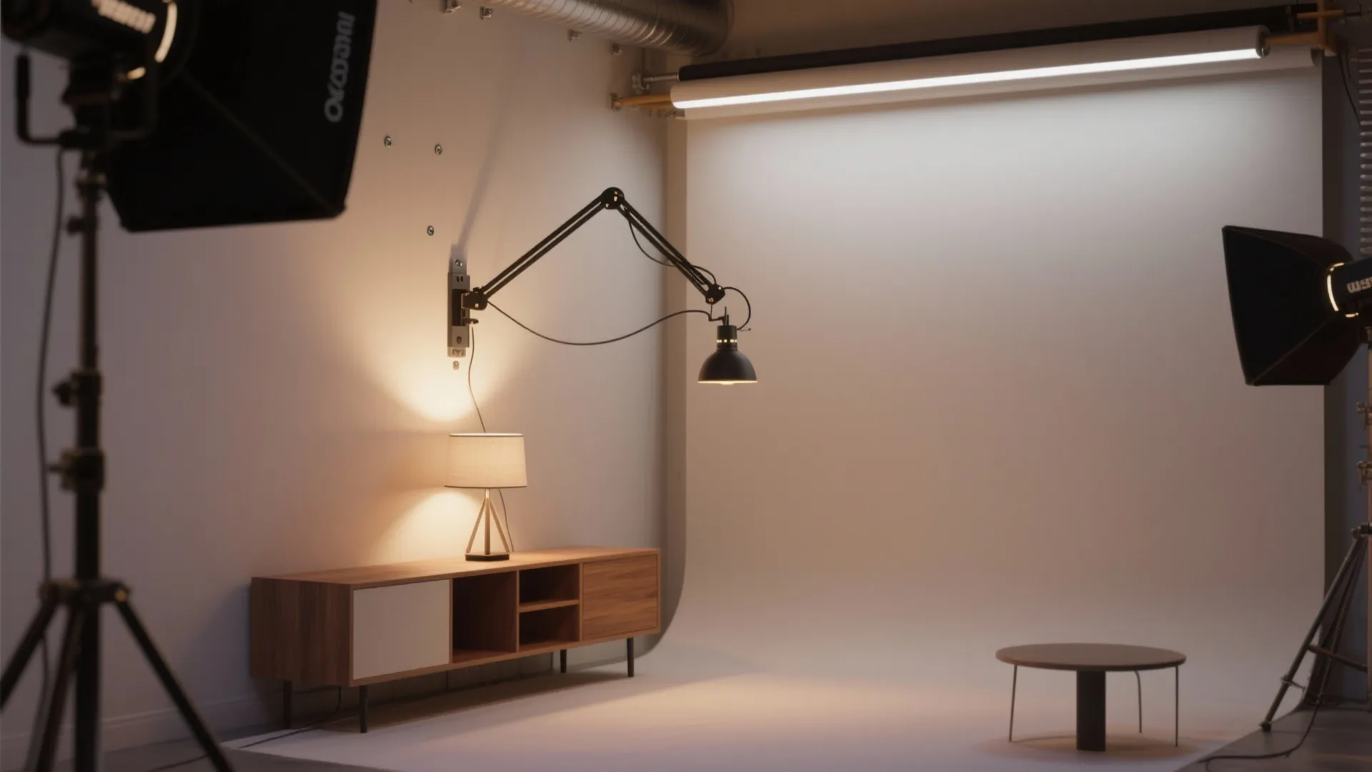 2. Wall-mounted Swing Arm with Table Base