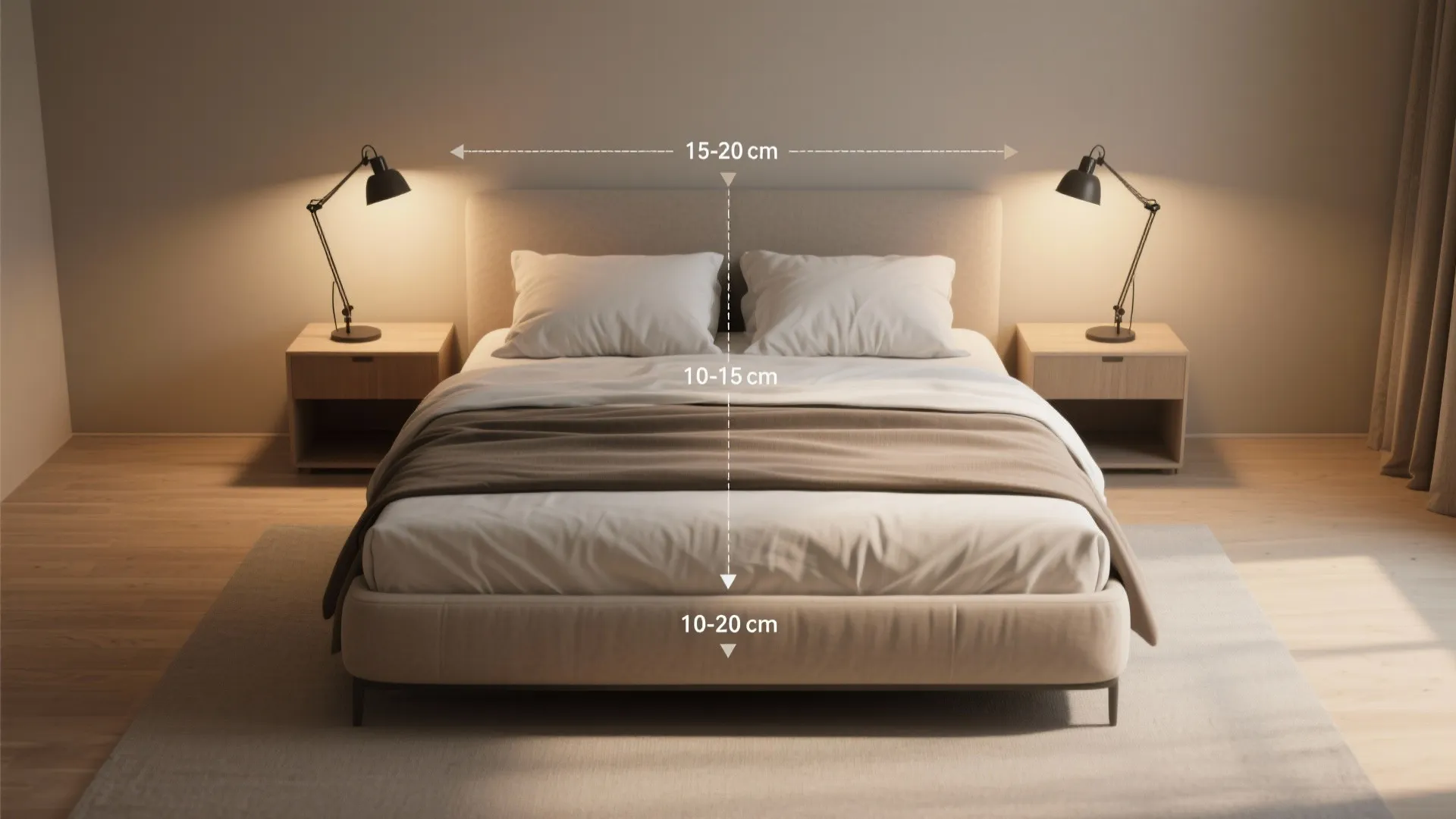 Adjustable swing-arm lamps for shared beds
