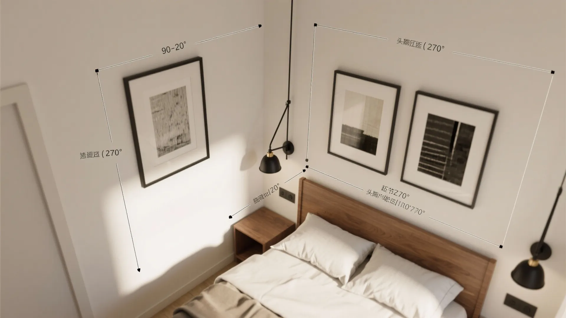 Adjustable swing-arm sconces for beds and study nooks